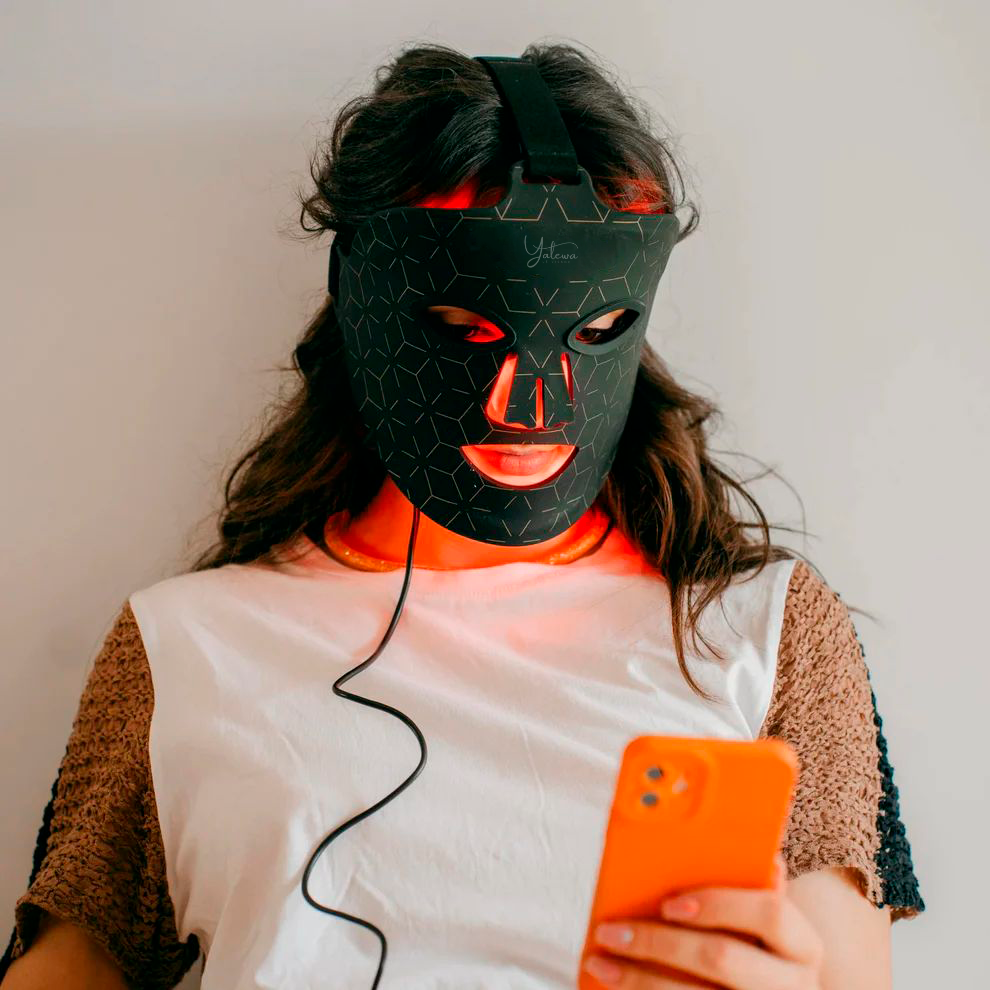 Máscara facial LED con terapia de luz roja para La cara y la piel